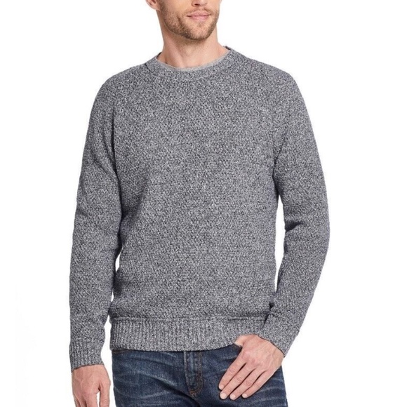Weatherproof Other - Weatherproof Mens Crew Neck Knit Sweater in Navy White Twist Size Medium